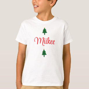 Personalised Cute Family Name Fun Kid's Christmas T-Shirt