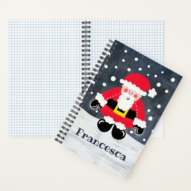 Personalised Cute Father Christmas Santa Claus Not Notebook (Inside)