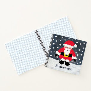 Personalised Cute Father Christmas Santa Claus Notebook