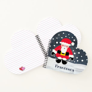 Personalised Cute Father Christmas Santa Claus Notebook