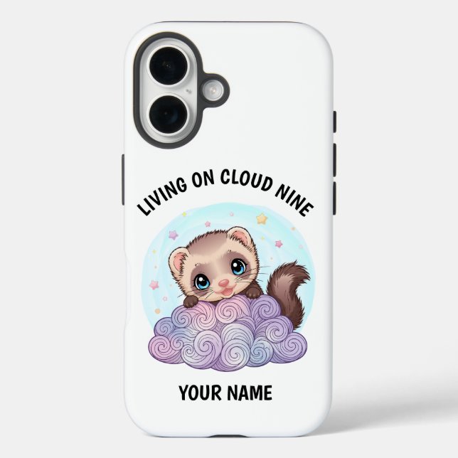 Personalised Cute Ferret iPhone Case (Back)