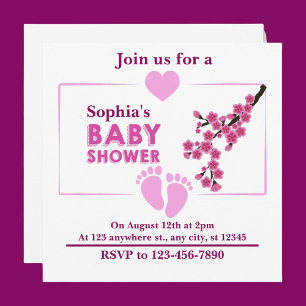 Personalised Cute Floral Baby Shower Invitation