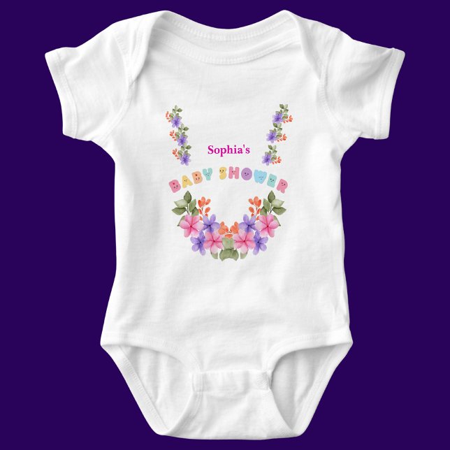 Personalised Cute Floral Pattern Baby Bodysuit (Creator Uploaded)