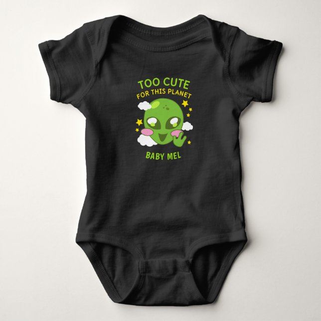 Personalised Cute for This Planet Fun Alien Baby Bodysuit (Front)