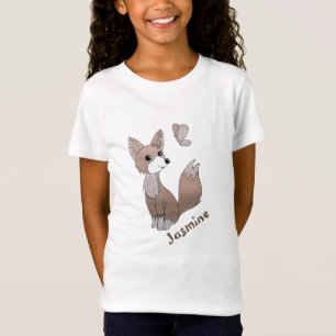 Personalised Cute Fox with Name T-Shirt