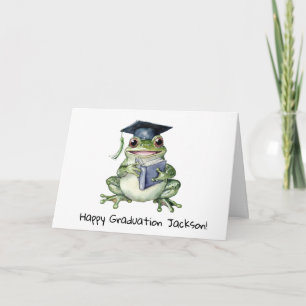 Personalised Cute Frog Graduation  Card