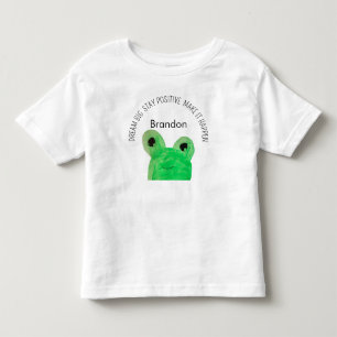 Personalised Cute frog inspirational quote Toddler T-Shirt