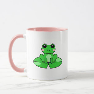 Personalised Cute Frog   Name in Heart Mug