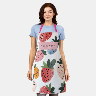 Personalised Cute Fruit Strawberry Pattern Apron