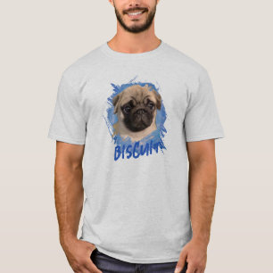 Personalised Cute Fun Pug Dog Photo and Name T-Shirt