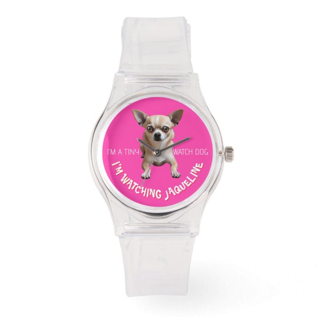 Personalised Cute Funny Chihuahua Watch Dog Watch (Front)