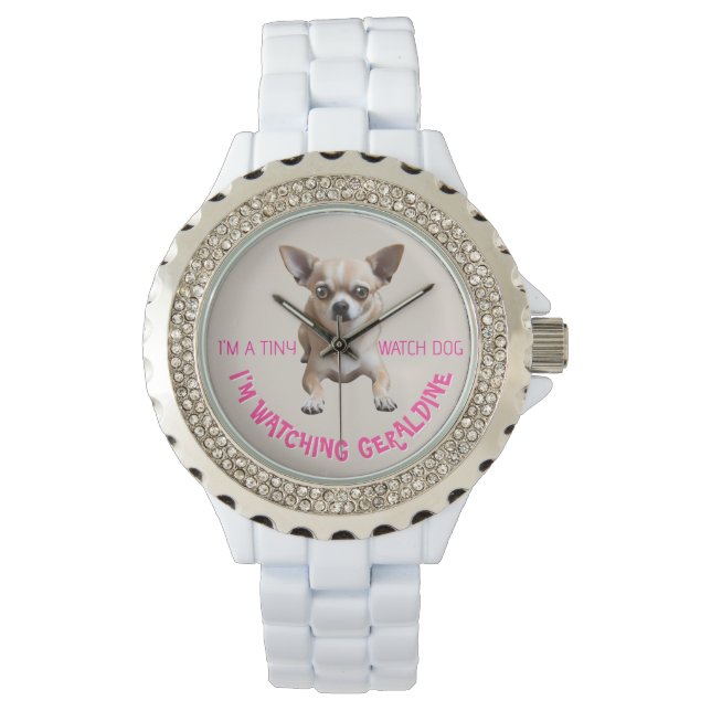 Personalised Cute Funny Chihuahua Watch Dog Watch (Front)