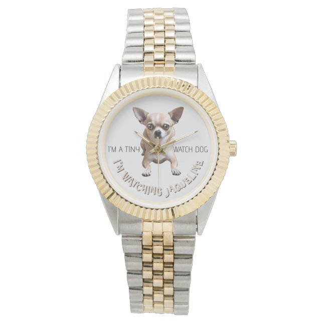Personalised Cute Funny Chihuahua Watch Dog Watch (Front)