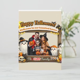 Personalised Cute Ghost Family Halloween Photo Fra Invitation