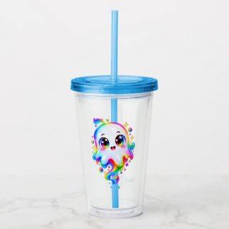 Personalised Cute Ghost Halloween Photo Shirt Acrylic Tumbler