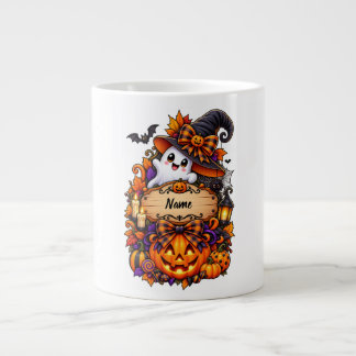 Personalised Cute Ghost Halloween Photo Shirt Large Coffee Mug