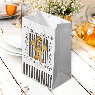 Personalised Cute Gingerbread Man Cookie Kids Medium Gift Bag