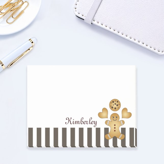 Personalised Cute Gingerbread Man Cookie Post-it Notes (Creator Uploaded)