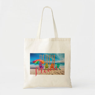 Personalised cute girly Beach Please Tote Bag