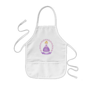 Personalised Cute Girly Purple Royal Princess Kids Apron