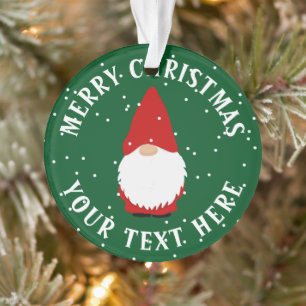 Personalised cute gnome Christmas photo Ornament