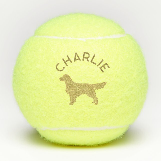Personalised Cute golden retriever dog tennis ball (Front)