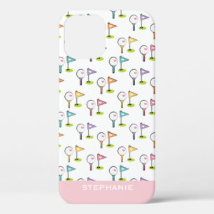 Personalised Cute Golf Ball Tee and Pins iPhone 12 Pro Case
