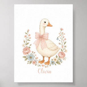 personalised cute goose nursery baby shower gift poster