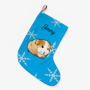 Personalised Cute Guinea Pig Festive Pet Holiday Small Christmas Stocking
