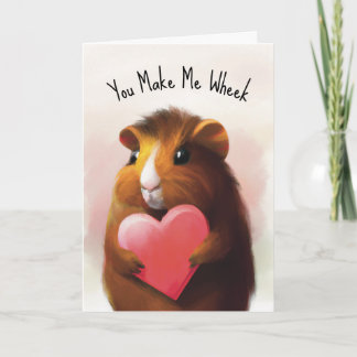 Personalised Cute Guinea Pig Valentine’s Day Card