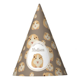Personalised Cute Hamster Pattern Birthday Party Hat