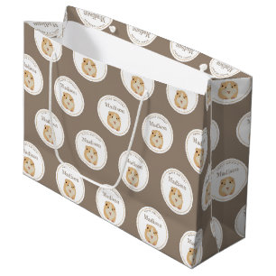 Personalised Cute Hamster Pattern Birthday Party Large Gift Bag