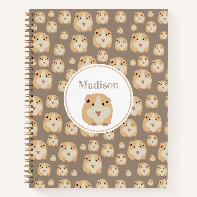 Personalised Cute Hamster Pattern  Notebook (Front)