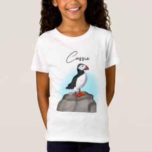 Personalised Cute Hand drawn Puffin T-Shirt