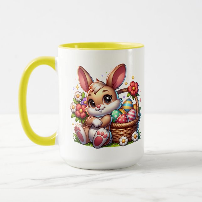 Personalised Cute Happy Easter Mum Mug (Left)