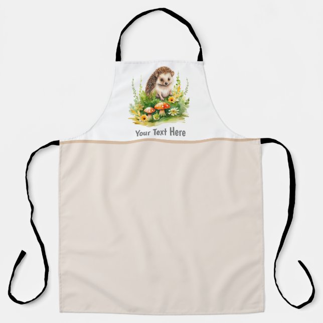 Personalised Cute Hedgehog Apron (Front)