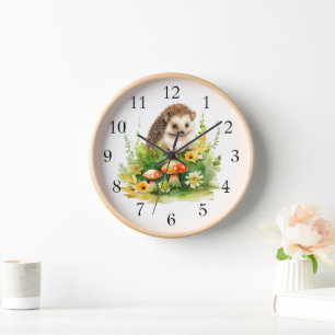 Personalised Cute Hedgehog Clock