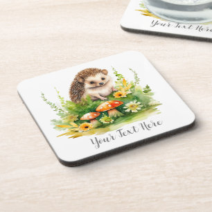 Personalised Cute Hedgehog Coaster