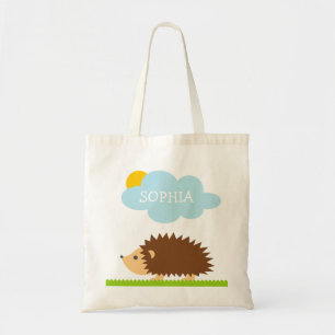 Personalised cute hedgehog kid's tote bag