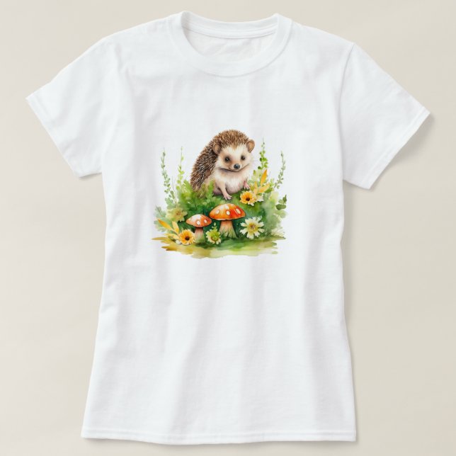Personalised Cute Hedgehog T-Shirt (Design Front)