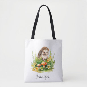 Personalised Cute Hedgehog Tote Bag