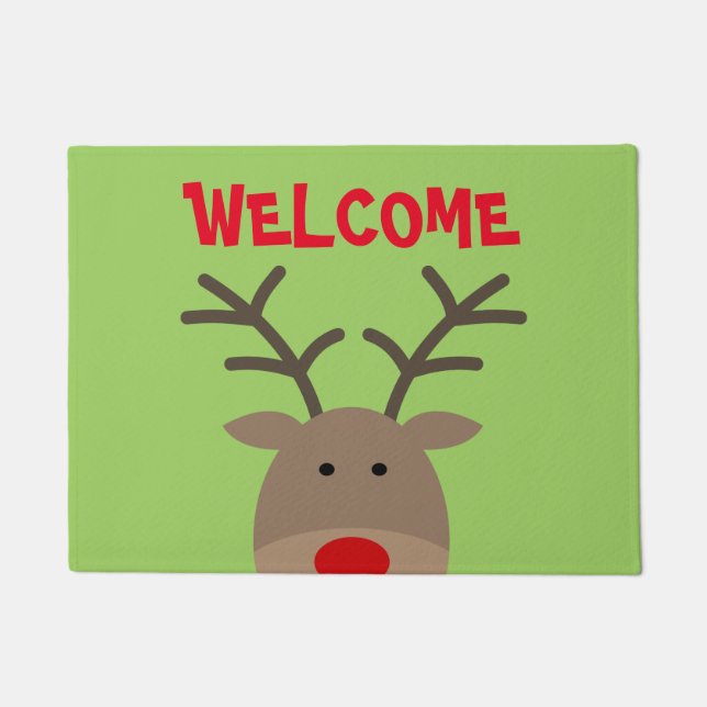 Personalised cute hedgehog welcome door mat (Front)