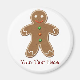 Personalised Cute Holiday Gingerbread Man Magnet