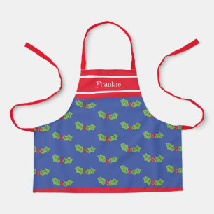 Personalised Cute Holly & Berries Christmas Apron