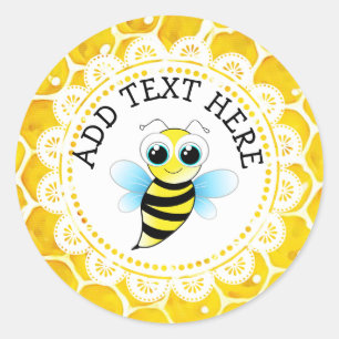 Personalised Cute Honeybee Honeycomb Stickers