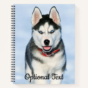 Personalised Cute Husky Puppy Dog in the snow Notebook