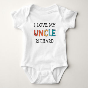 Personalised Cute I Love My Uncle Best Uncle Retro Baby Bodysuit