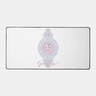 Personalised Cute Kawaii Bunny Ornamental Mandala Desk Mat