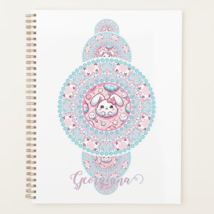 Personalised Cute Kawaii Bunny Ornamental Mandala Planner