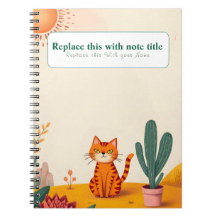 Personalised Cute Kawaii Cat Notebook